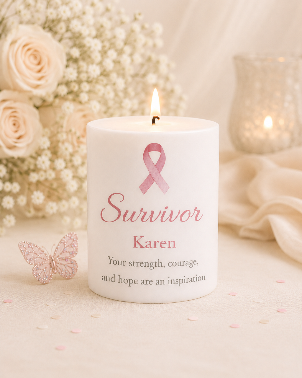 Personalized Cancer Survivor Candle