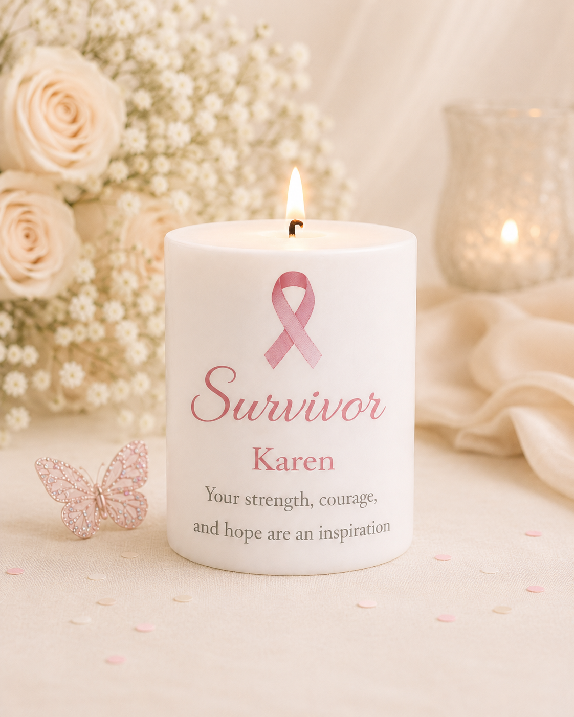 Personalized Cancer Survivor Candle