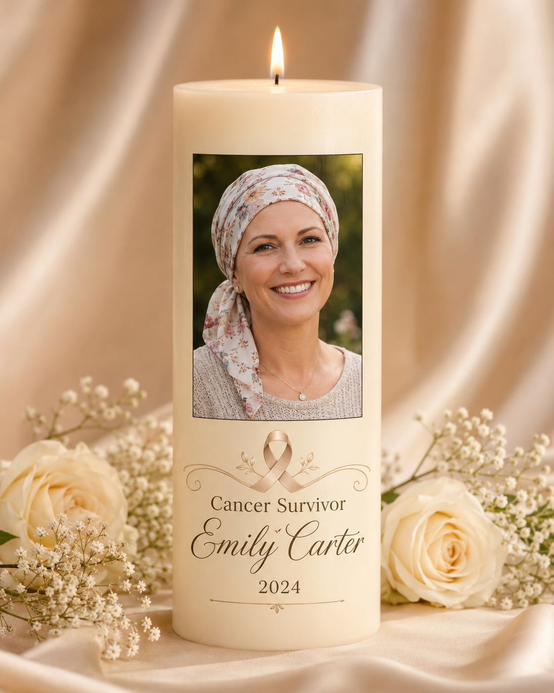Personalized Cancer Survivor Candle