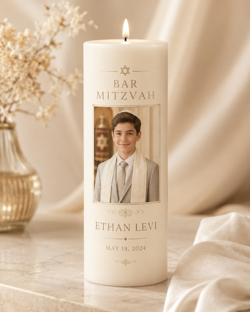 Personalized Bar or Bat Mitzvah Candle