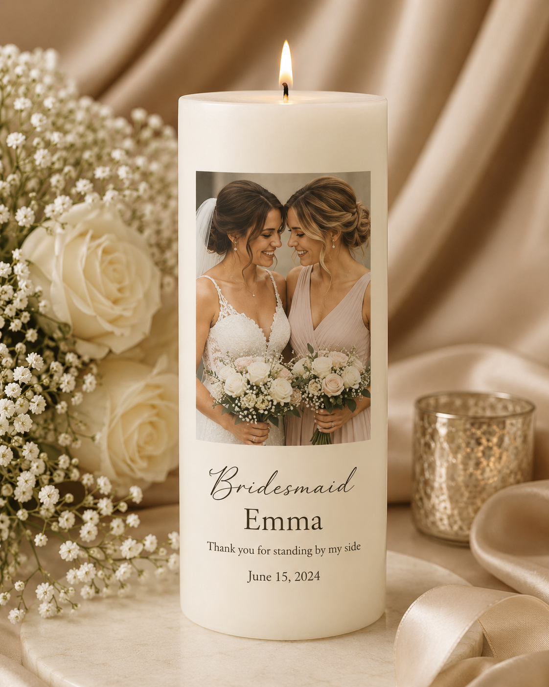 Personalized Wedding Party Gift Candle
