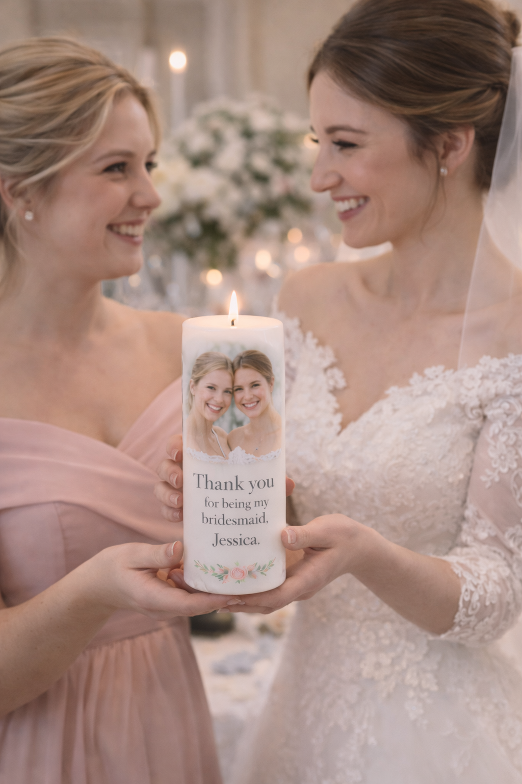Personalized Wedding Party Gift Candle