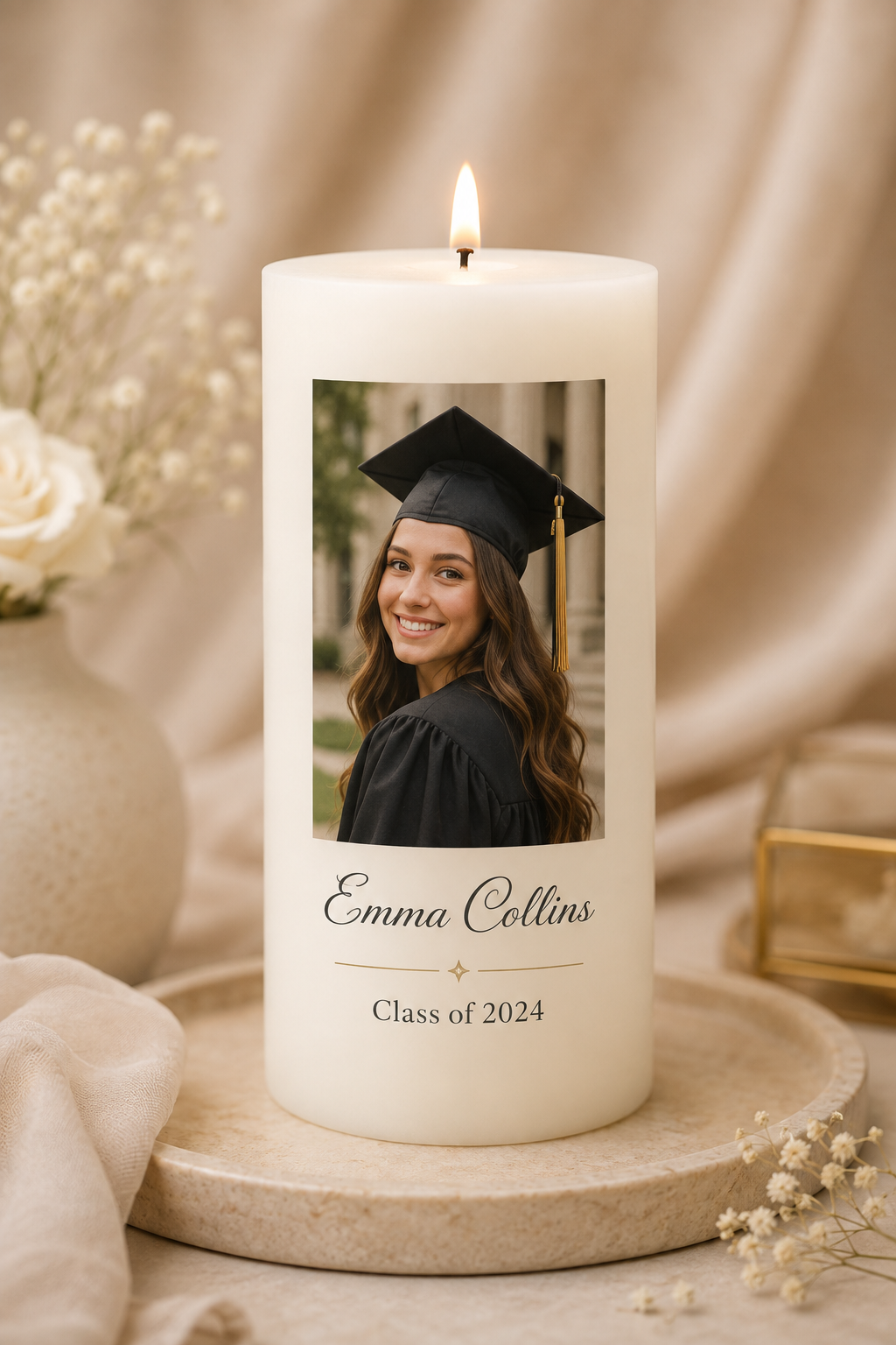 Personalized Graduation Candle
