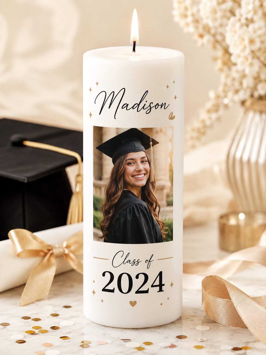Personalized Graduation Candle