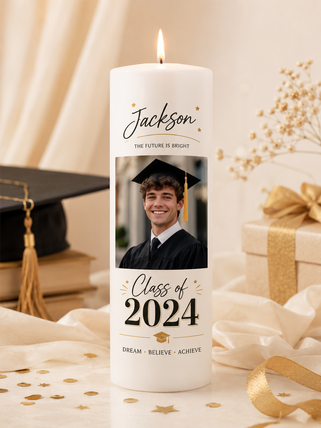 Personalized Graduation Candle