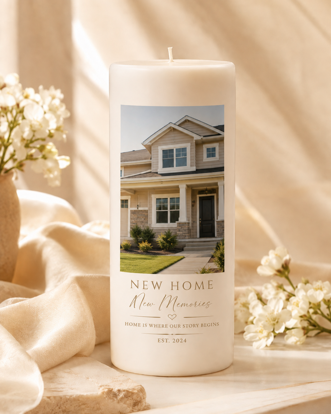 Personalized New Home Candle