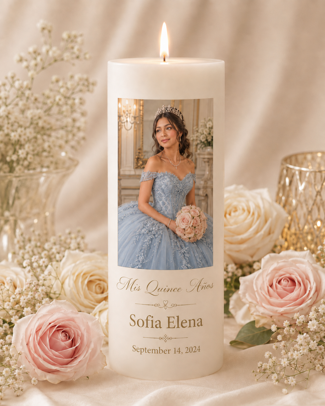 Personalized Quinceañera Candle