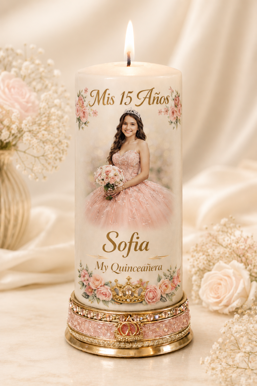 Personalized Quinceañera Candle